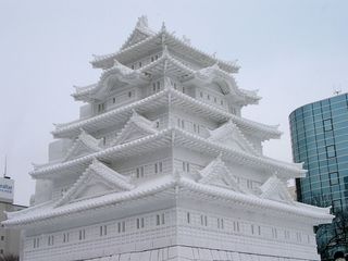 北海道：第54回さっぽろ雪まつりの江戸城