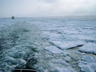 北海道：網走沖の流氷砕氷観光船